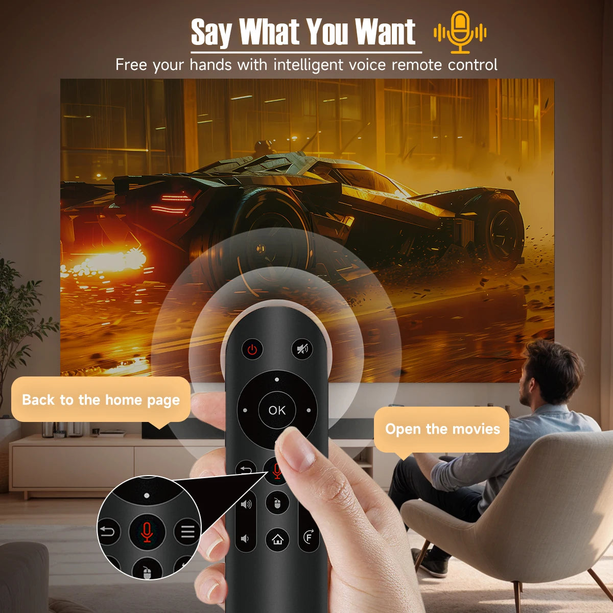 4K Android 1080P Projector – 650ANSI