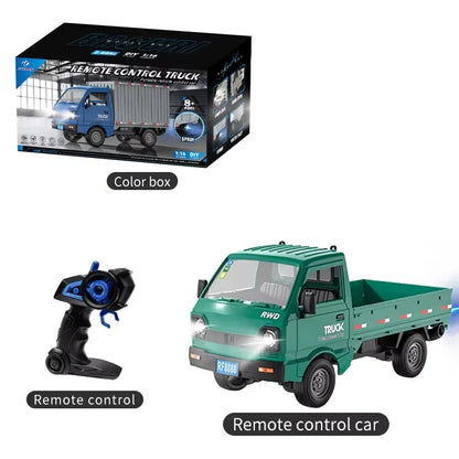 KF21 1:16 RC Drift Truck – LED Spray Light, Climbing & Cargo Haul