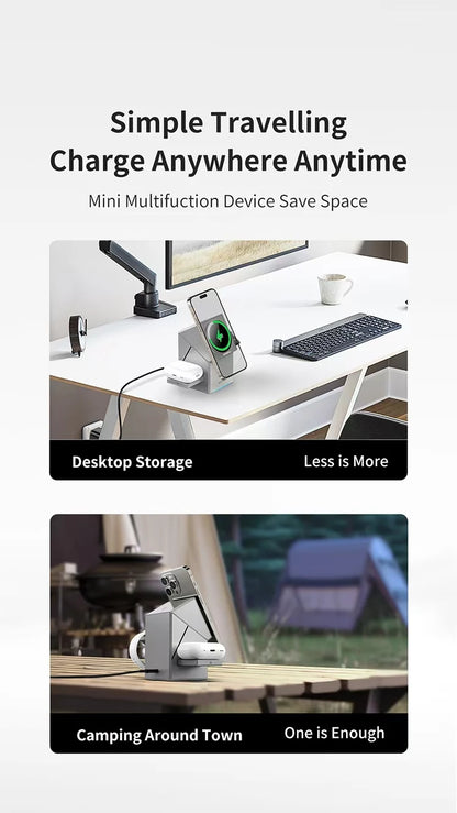 3-in-1 MagSafe Charger Stand – 15W Fast Charging