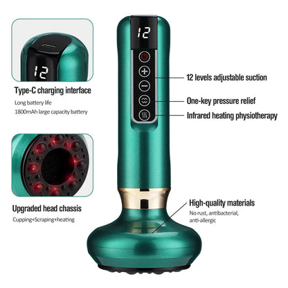 Rechargeable Electric Cupping Set – 12/6-Level Massage & Suction Therapy