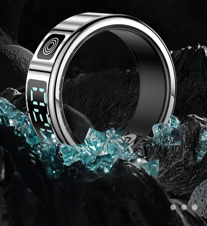 SR08 Smart Ring: Health Monitor with LED Display & 5ATM Waterproof