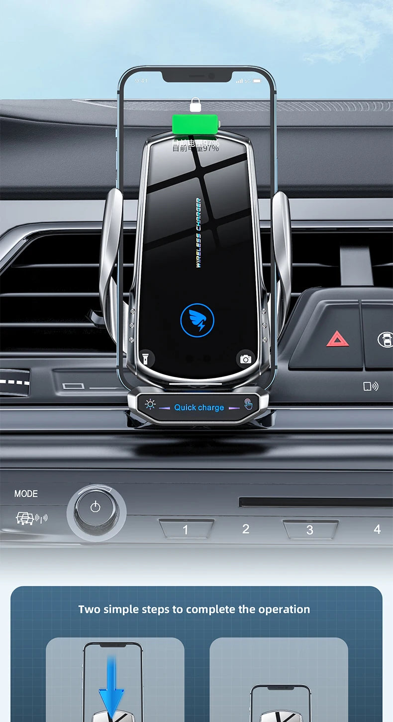 15W Magnetic Car Charger – Fast Wireless Charging