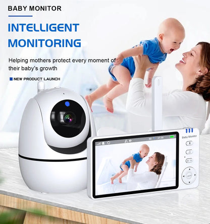 5" Wireless Baby Monitor with Pan-Tilt, Night Vision & 2-Way Audio – Portable & Secure