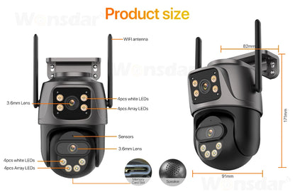 3-Lens 15MP HD WiFi PTZ Camera – CCTV