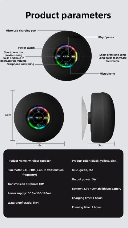 Waterproof Wireless LED Bluetooth Speaker