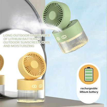 USB Mini Air Cooler + Humidifier & LED Light – 3-Speed Portable Comfort for Desks & Bedrooms