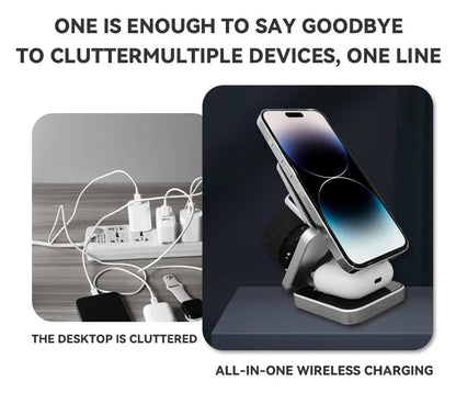 3-in-1 Magnetic Wireless Charger – 30W Fast Charging