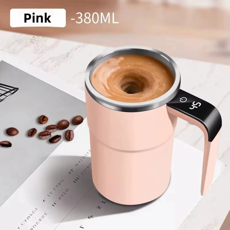 Auto-Stirring Coffee Cup – IP67 Waterproof, BPA-Free, Magnetic Mixing