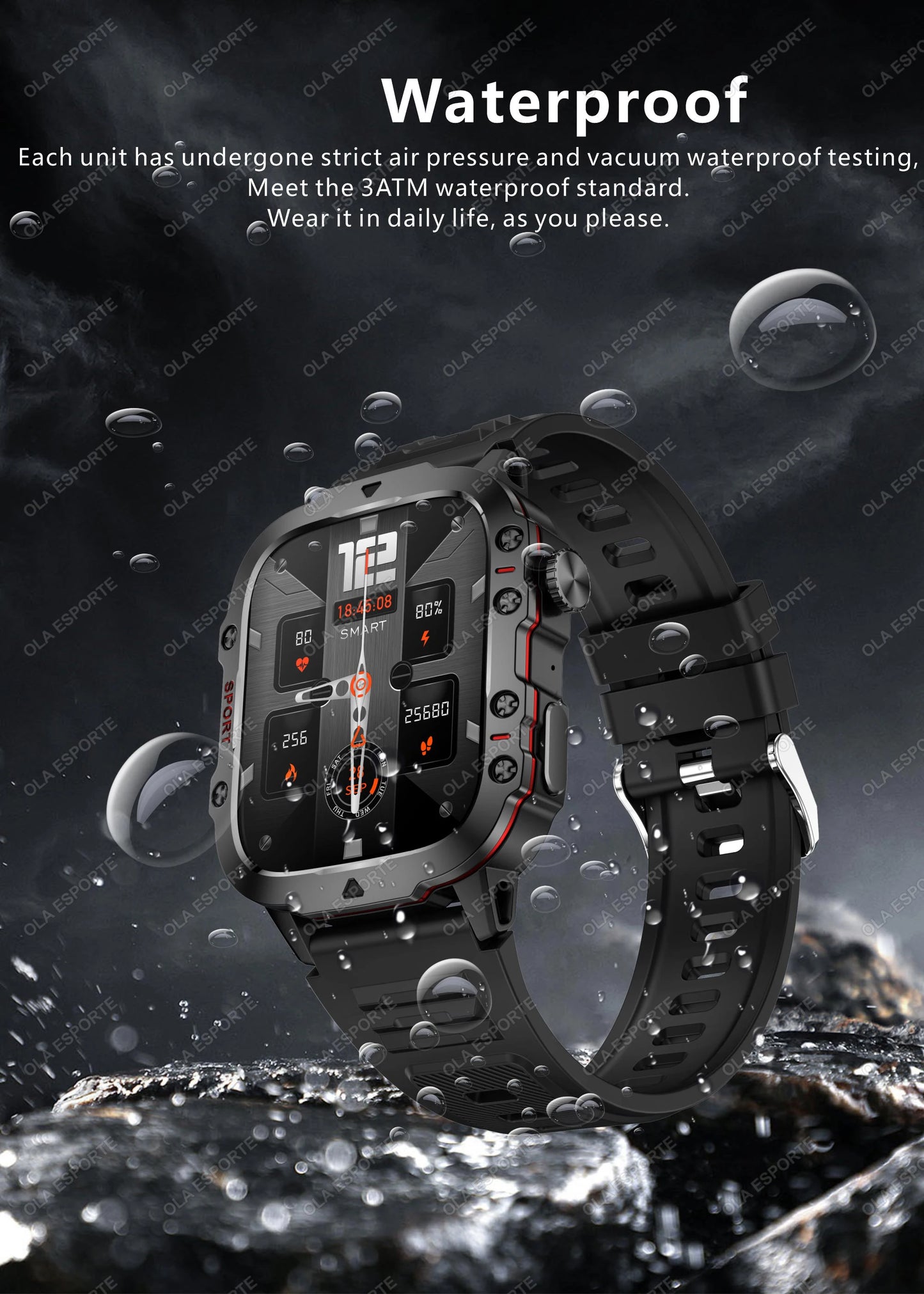 2025 Military Style Smartwatch: GPS, Waterproof, Bluetooth Call