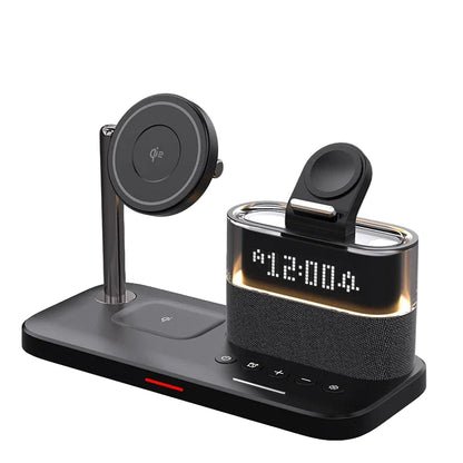 5-in-1 Magnetic Wireless Charger Stand - LED Clock