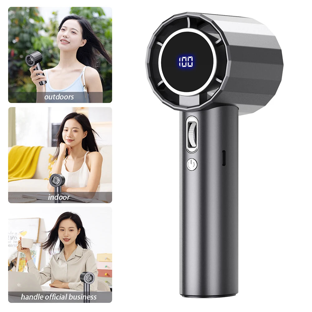 Ultralight Cooling Fan – Adjustable 100 Speeds, Low Noise, LED Display