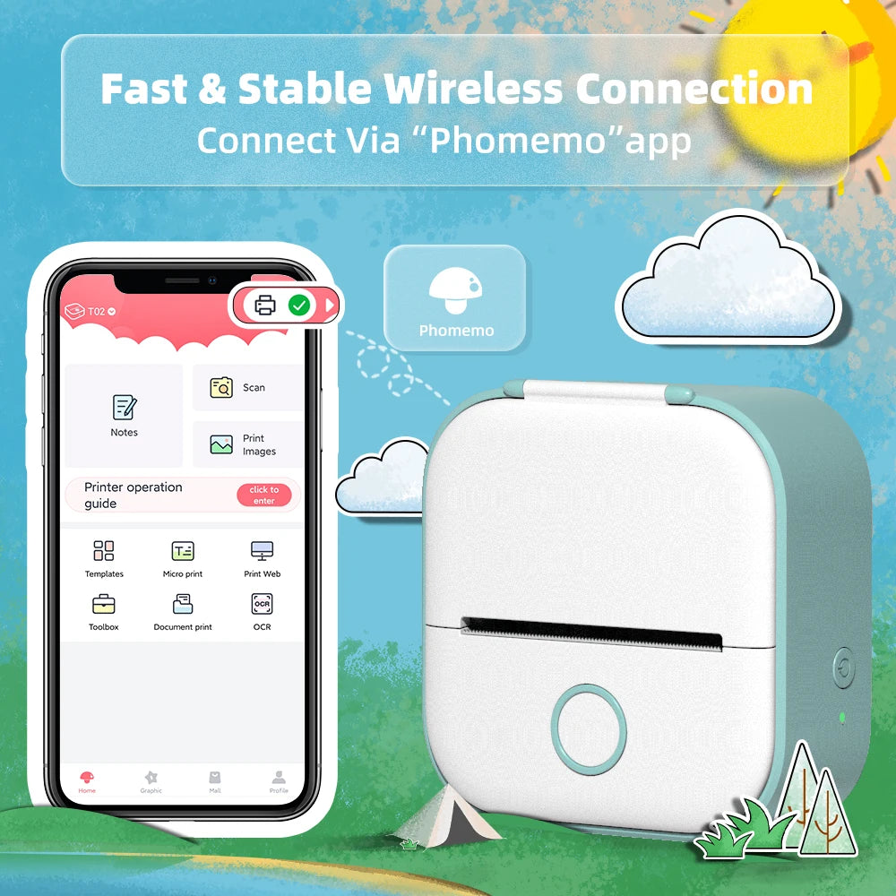 T02 Portable Mini Thermal Printer