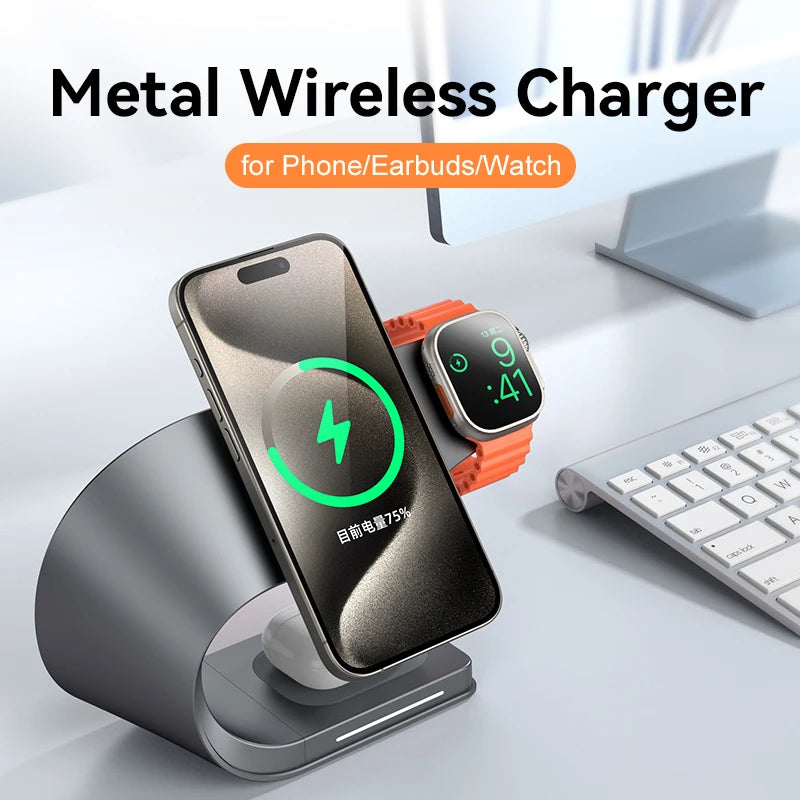 4-in-1 Wireless Charging Station – Fast Magnetic Charging