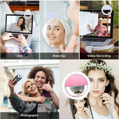 USB Selfie Ring Light – Bright, Adjustable Phone Light for iPhone & Android