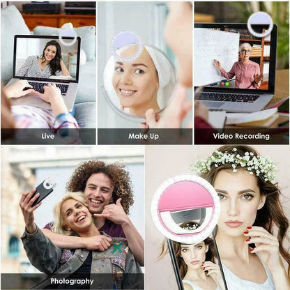 USB Selfie Ring Light – Bright, Adjustable Phone Light for iPhone & Android