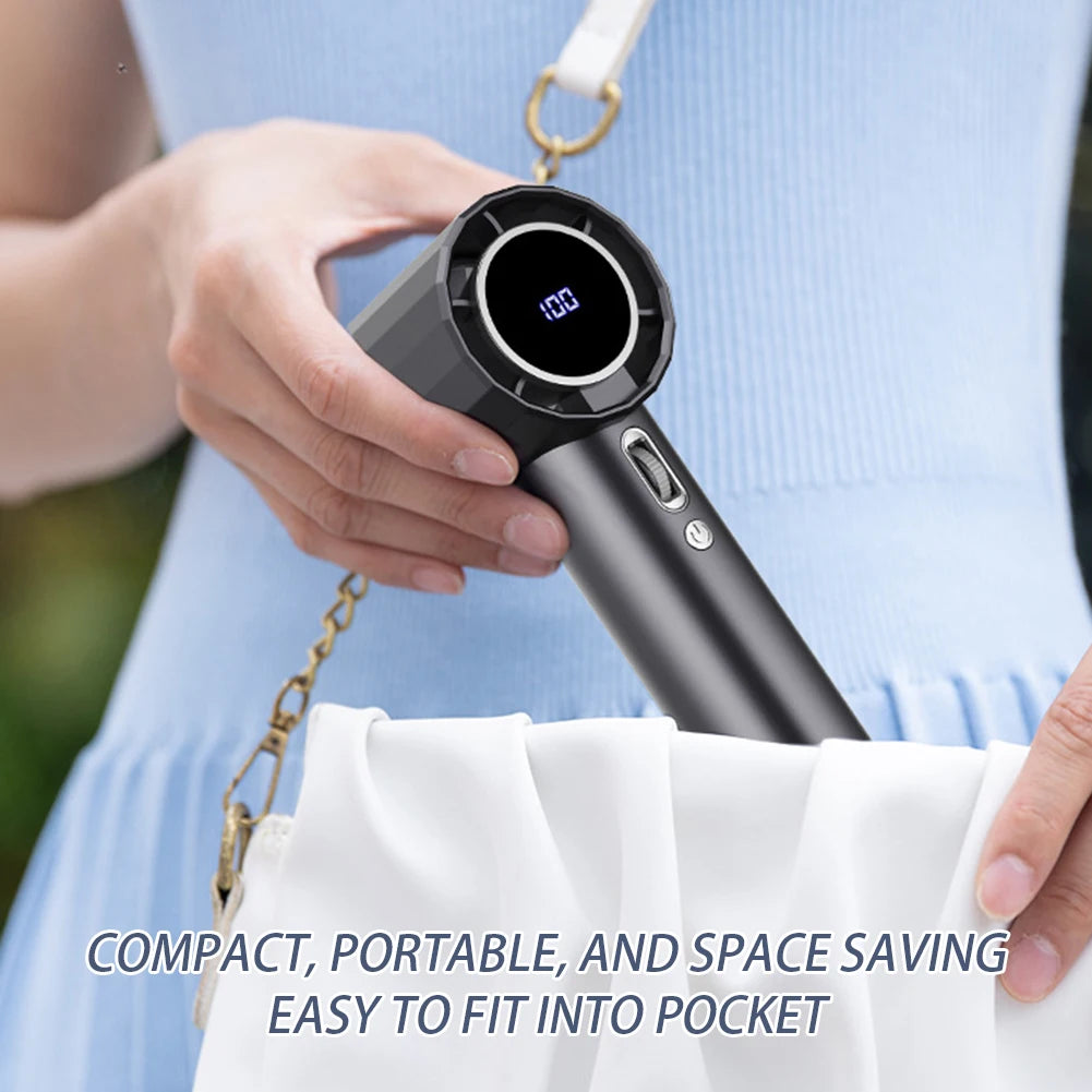 Ultralight Cooling Fan – Adjustable 100 Speeds, Low Noise, LED Display