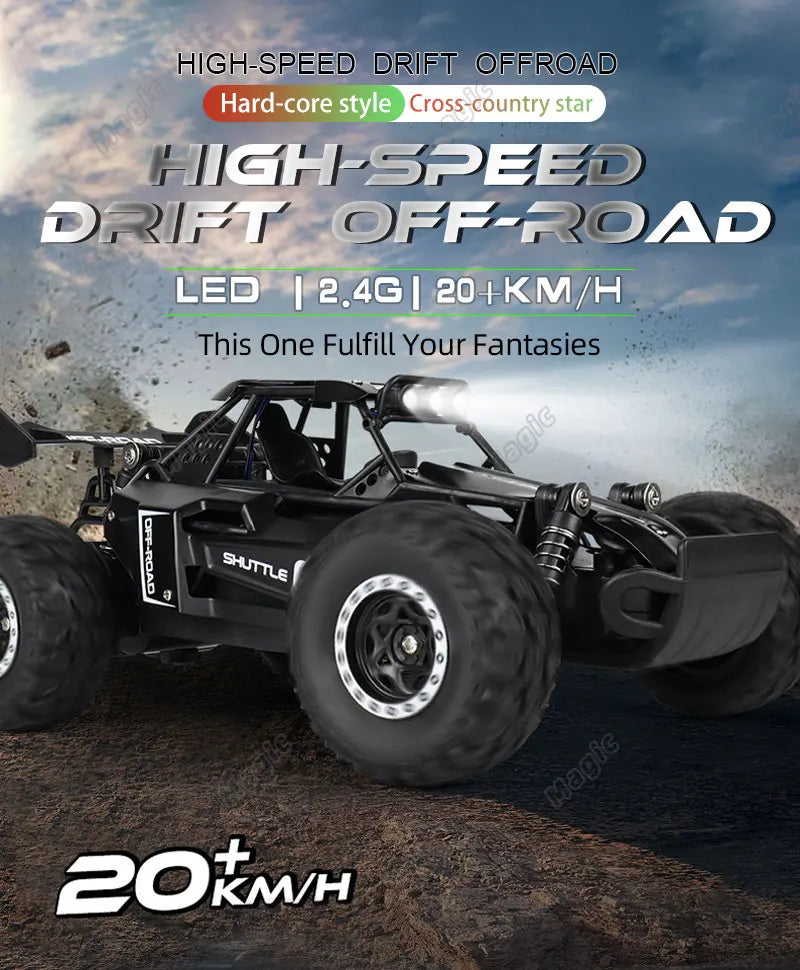 20KM/H High-Speed RC Drift Car – 2WD Off-Road Monster Truck