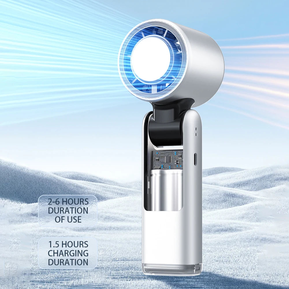 Mini Turbo Ice Fan – USB-Powered Cooling with Digital Display
