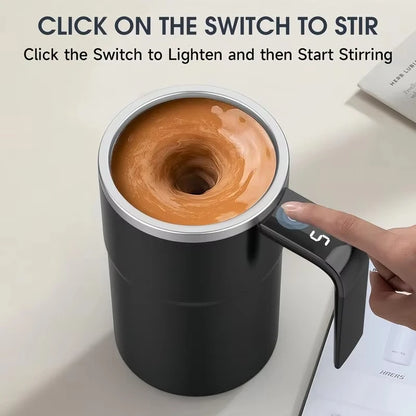 Auto-Stirring Coffee Cup – IP67 Waterproof, BPA-Free, Magnetic Mixing