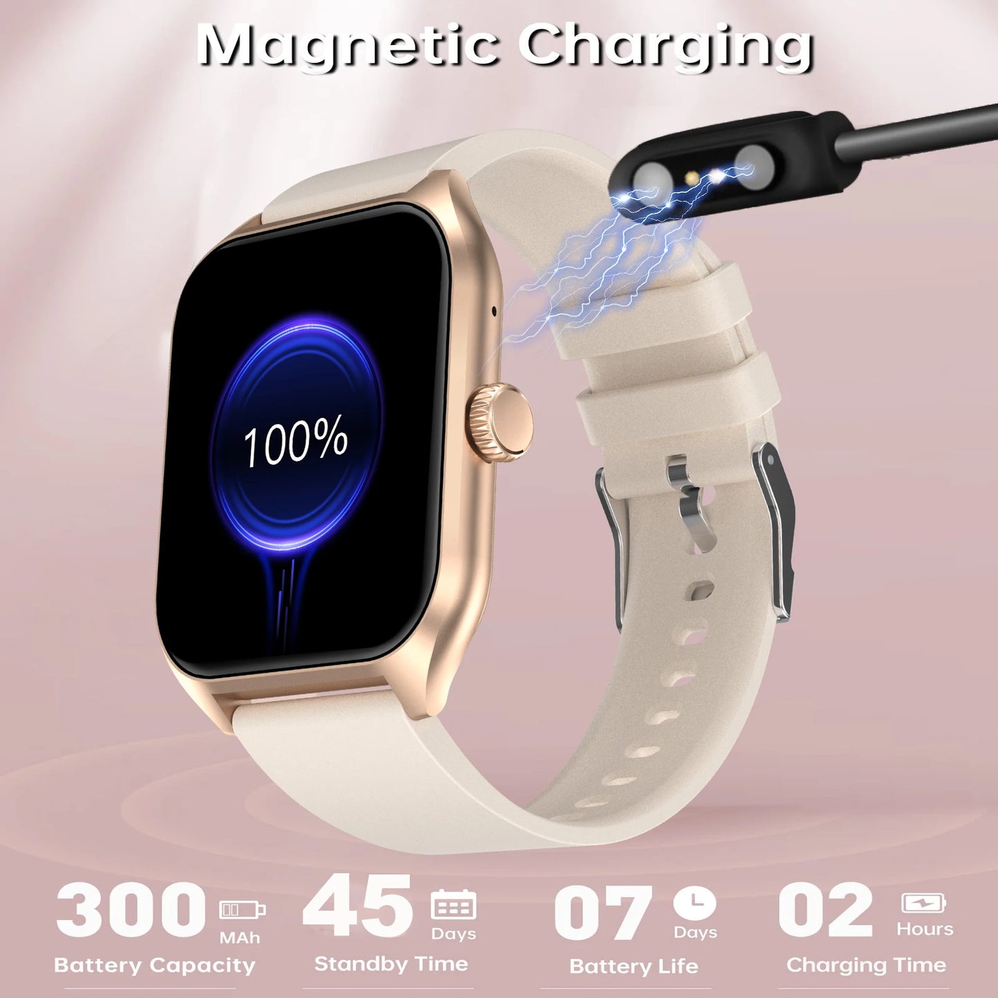 Smart AI Watch – 1.96'' HD, 100+ Sports, Heart & Sleep Tracker