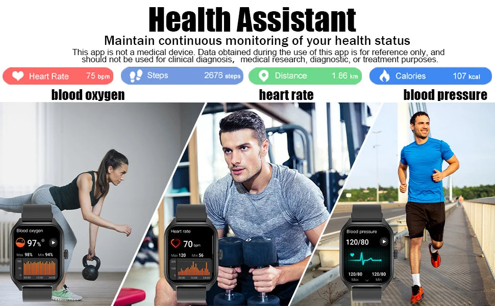 Smart AI Watch – 1.96'' HD, 100+ Sports, Heart & Sleep Tracker