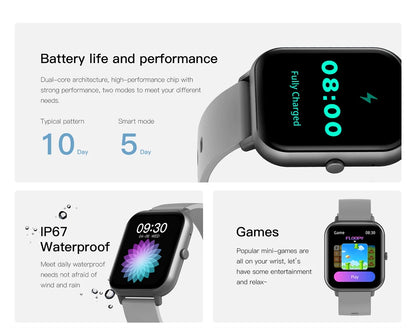 New Smart Watch – Bluetooth Calls, Fitness Tracker, IP68 Waterproof (iOS/Android)