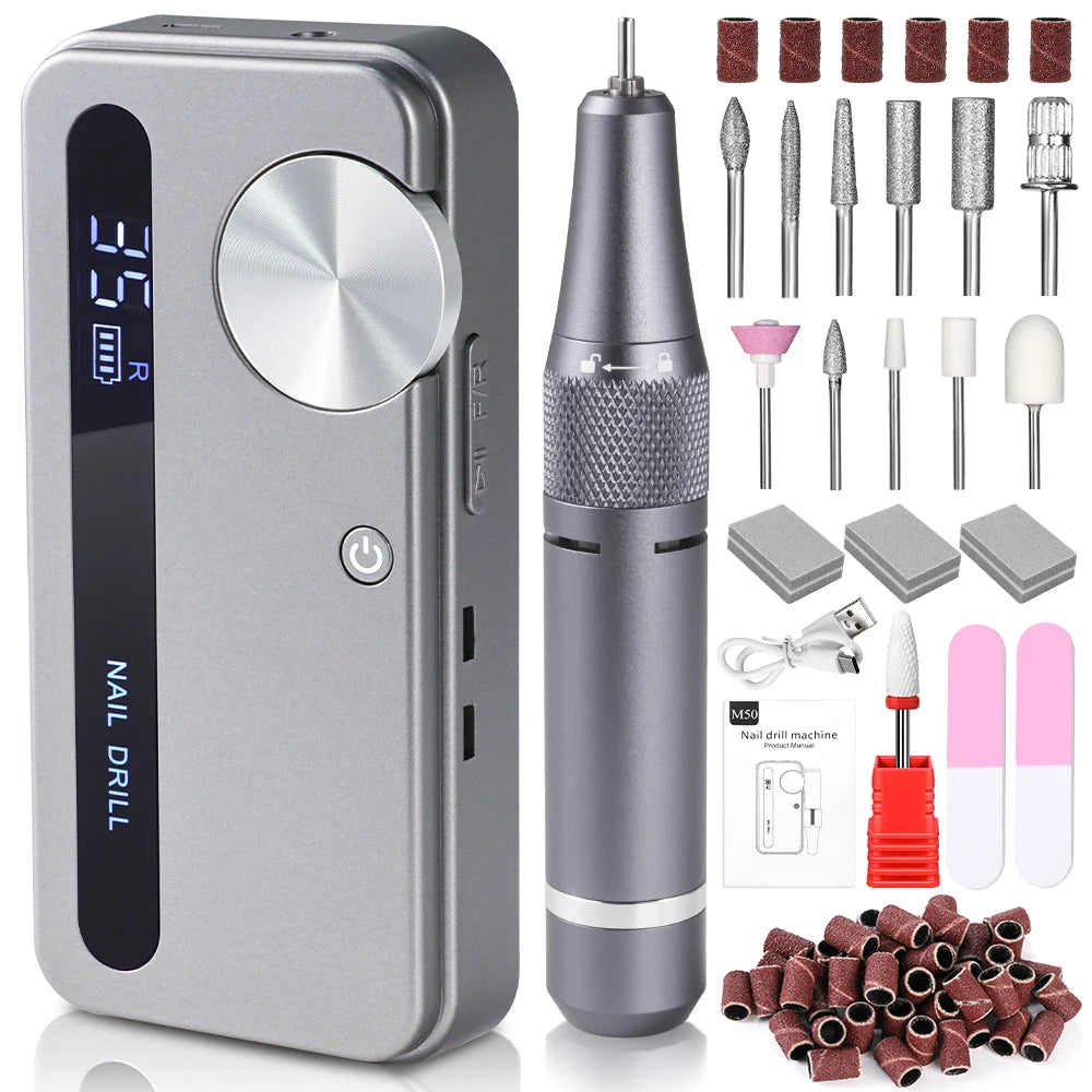 35,000RPM Pro Rechargeable Nail Drill – Fast, Portable & Powerful