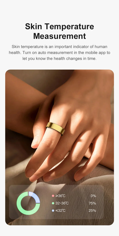 R09 Health Smart Ring – Heart Rate, SpO₂, Temp Tracking, 5ATM Waterproof