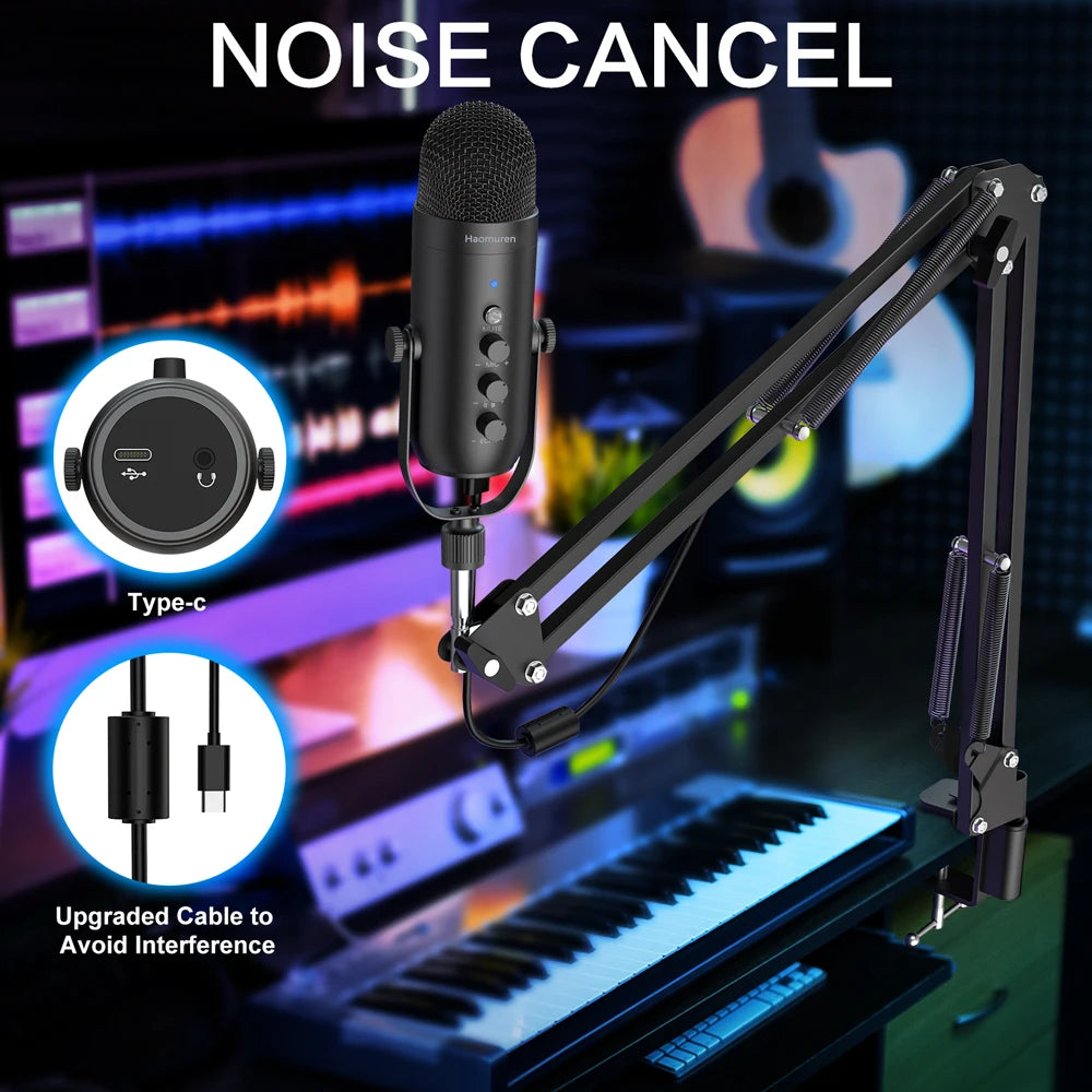 Pro USB Podcast Mic Kit - Boom Arm