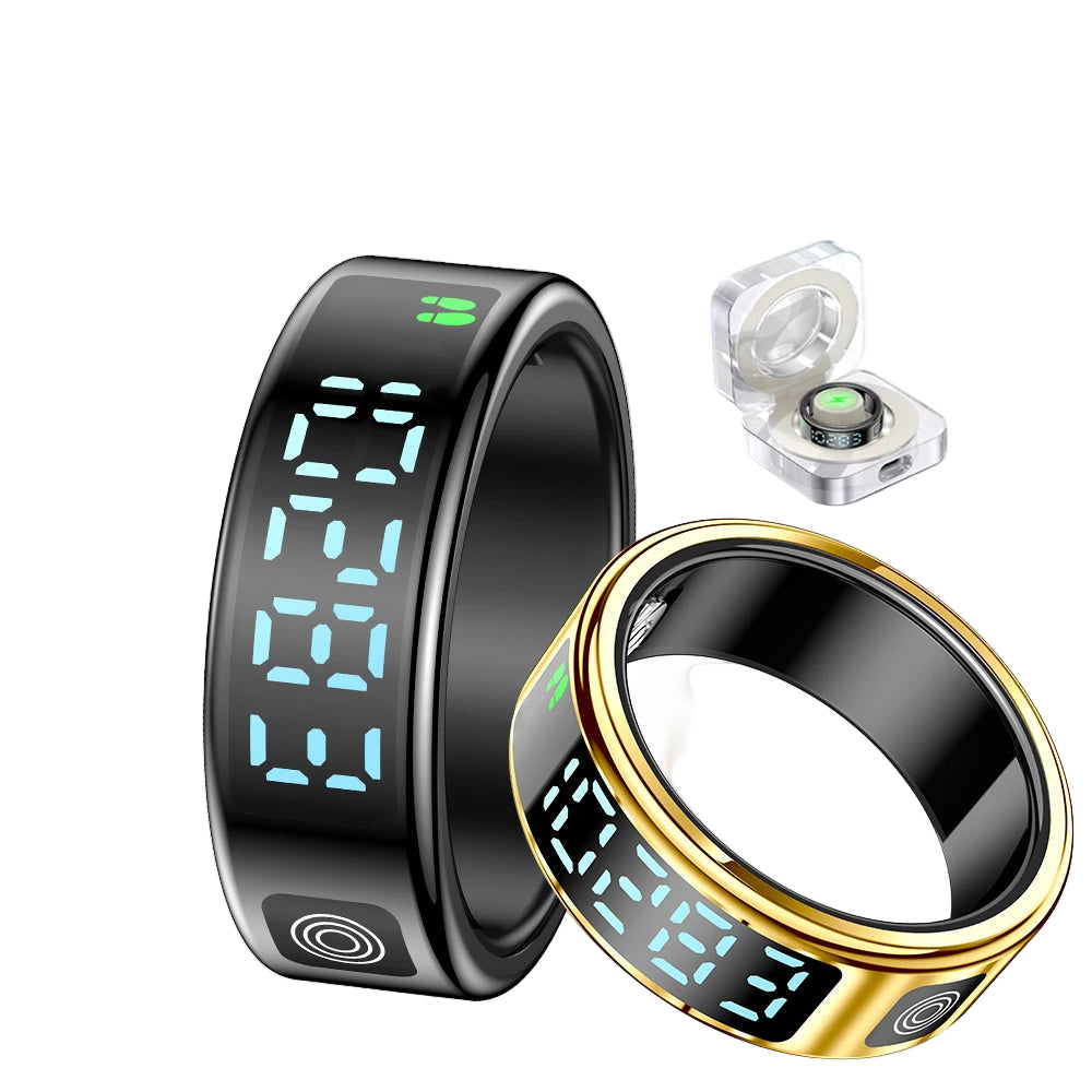 SR08 Smart Ring: Health Monitor with LED Display & 5ATM Waterproof