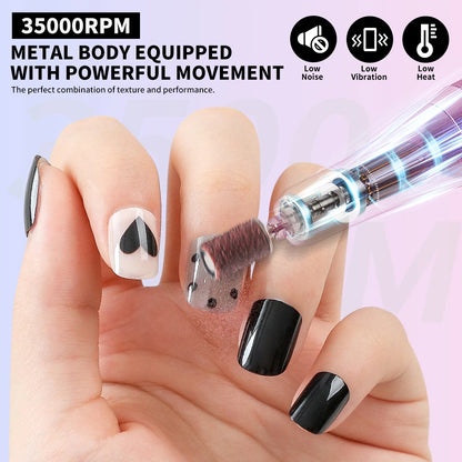35,000RPM Pro Rechargeable Nail Drill – Fast, Portable & Powerful