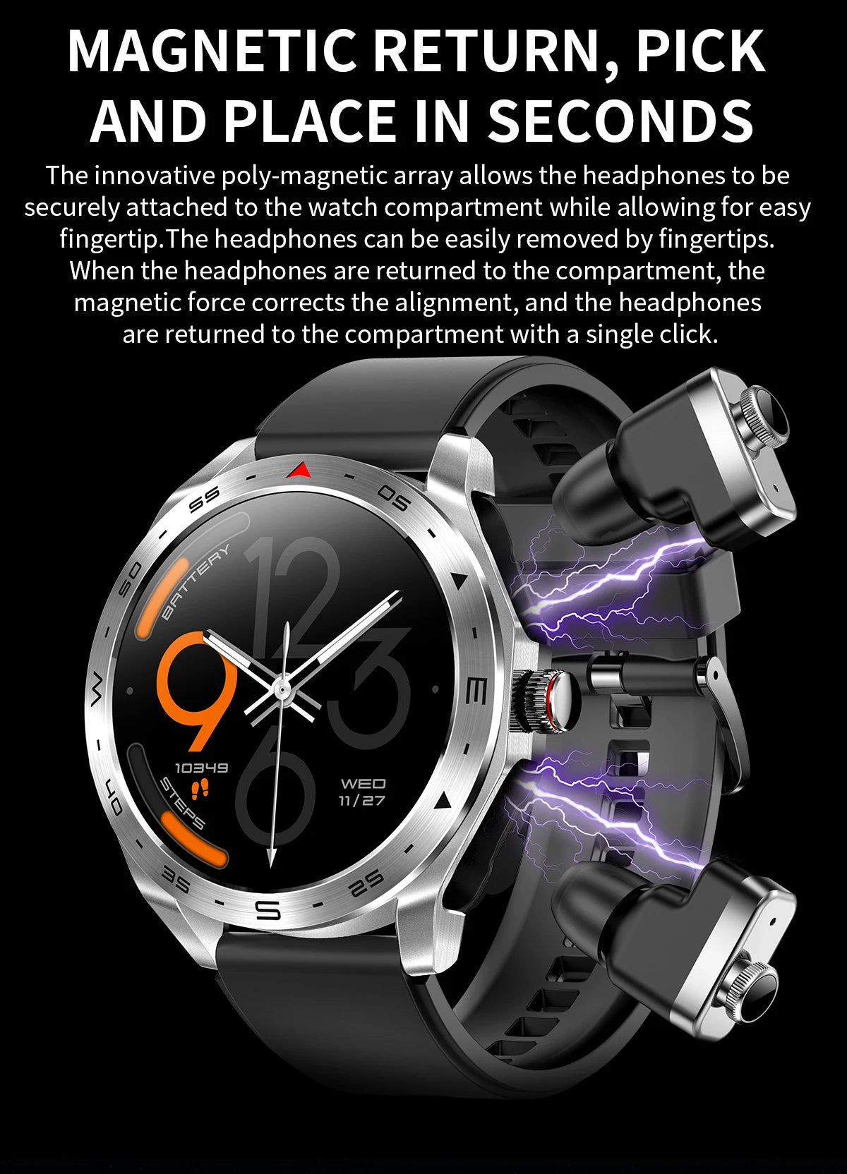 New Smart Watch & Bluetooth Earbuds 2-in-1