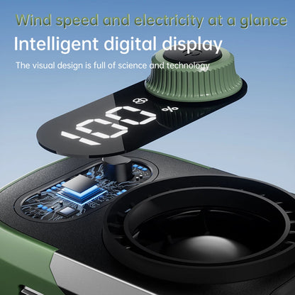 3-in-1 Rechargeable Wearable Fan – LED Light, 6000mAh, 100 Speeds | Perfect for Summer & Work