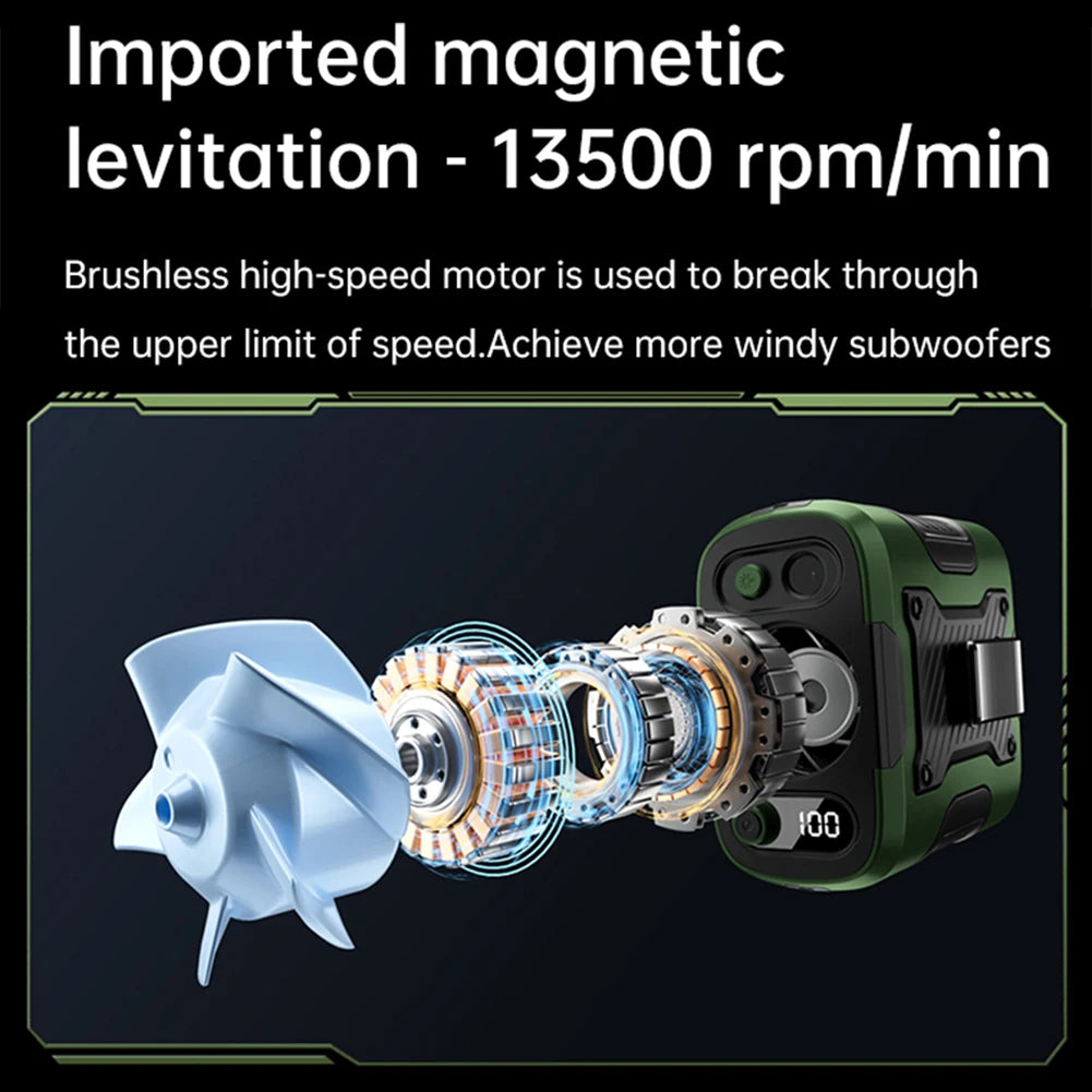 3-in-1 Rechargeable Wearable Fan – LED Light, 6000mAh, 100 Speeds | Perfect for Summer & Work