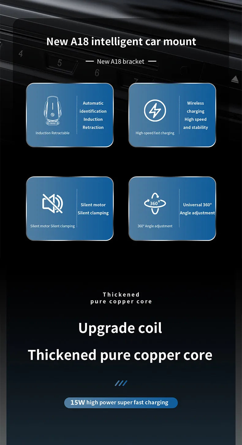 15W Magnetic Car Charger – Fast Wireless Charging