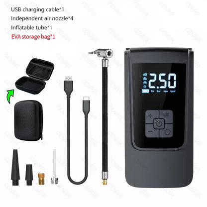 Portable Wireless Air Compressor – Fast Tire Inflator for Cars, Bikes & More