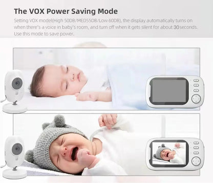 3.5" HD Wireless Baby Monitor – Night Vision, 2-Way Audio & Temp Alerts