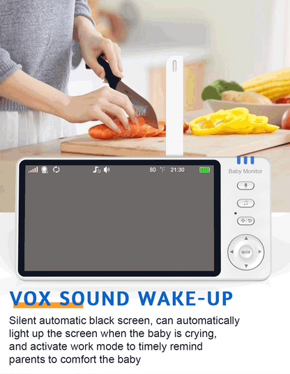 5" Wireless Baby Monitor with Pan-Tilt, Night Vision & 2-Way Audio – Portable & Secure
