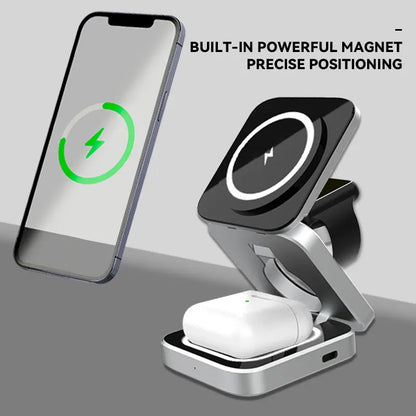 3-in-1 Magnetic Wireless Charger – 30W Fast Charging