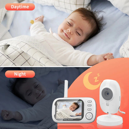 3.5" HD Wireless Baby Monitor – Night Vision, 2-Way Audio & Temp Alerts