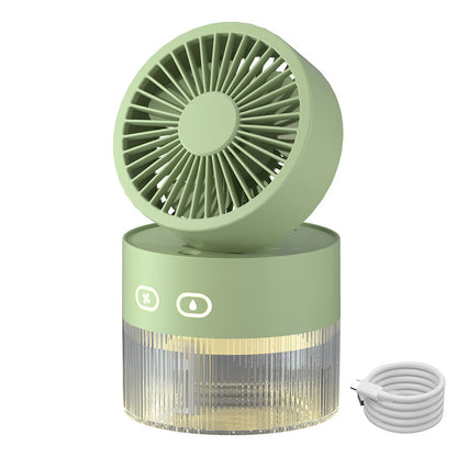 USB Mini Air Cooler + Humidifier & LED Light – 3-Speed Portable Comfort for Desks & Bedrooms