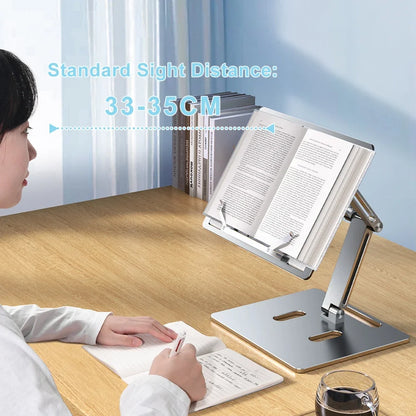 Adjustable Aluminium Book Stand – Foldable Reading Holder
