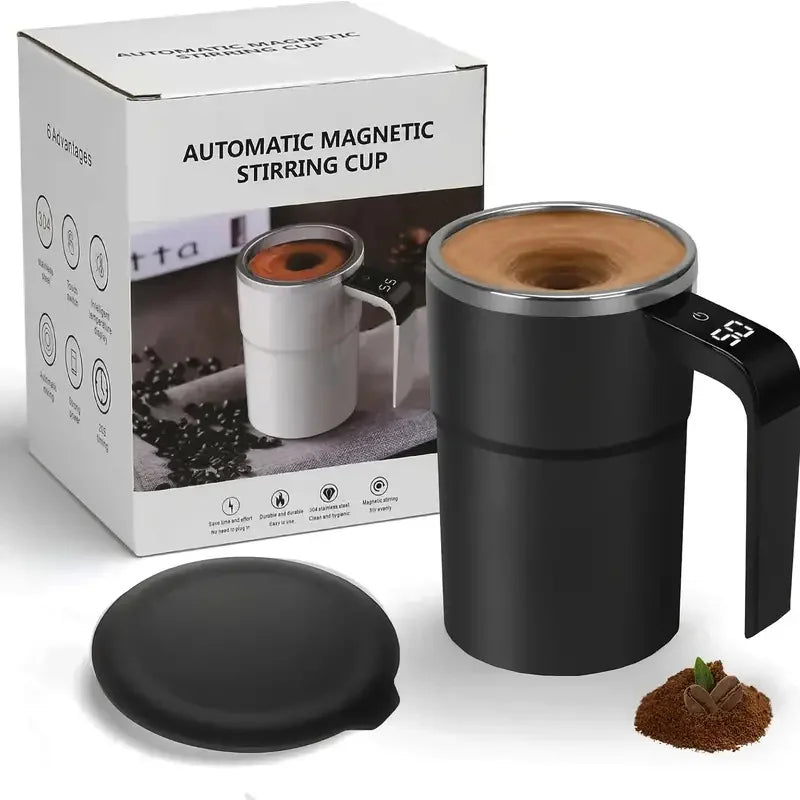 Auto-Stirring Coffee Cup – IP67 Waterproof, BPA-Free, Magnetic Mixing