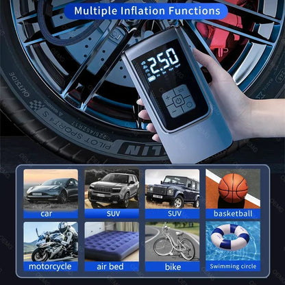 Portable Wireless Air Compressor – Fast Tire Inflator for Cars, Bikes & More