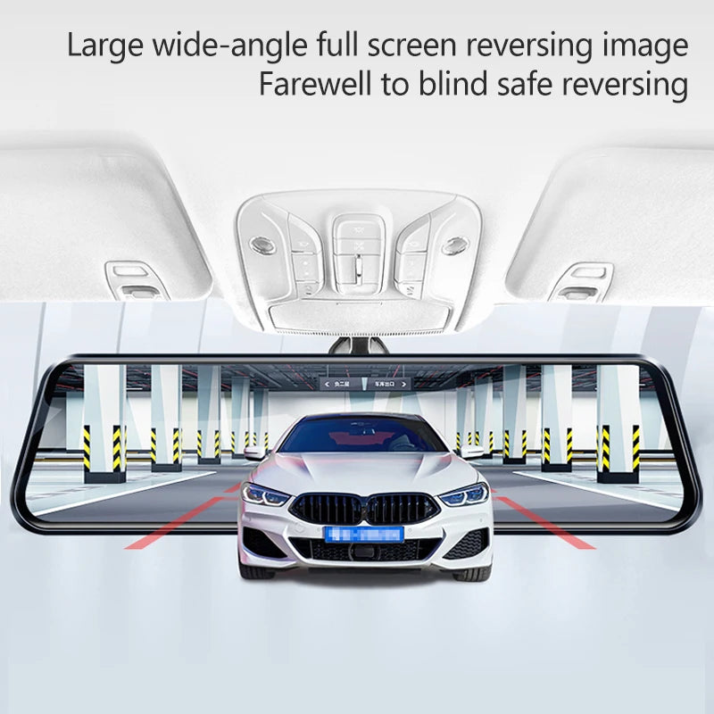 10" Touchscreen Rearview Mirror Dash Cam – Dual Front & Rear Recorder