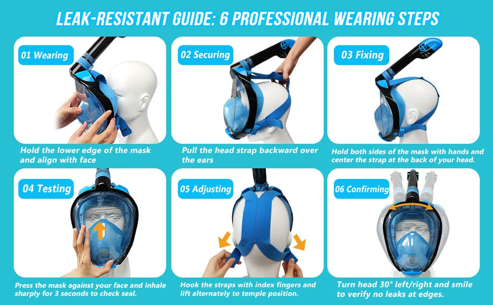 Underwater Anti-Fog Full Face Snorkel Mask