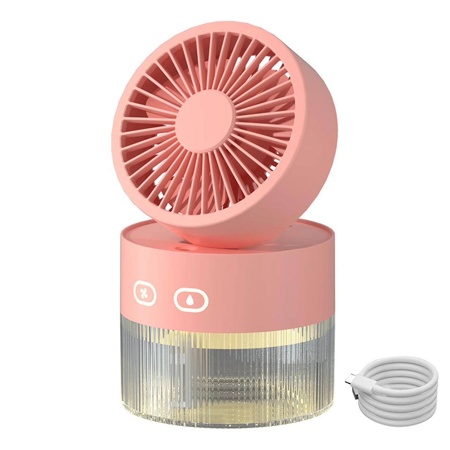 USB Mini Air Cooler + Humidifier & LED Light – 3-Speed Portable Comfort for Desks & Bedrooms