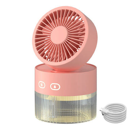 USB Mini Air Cooler + Humidifier & LED Light – 3-Speed Portable Comfort for Desks & Bedrooms