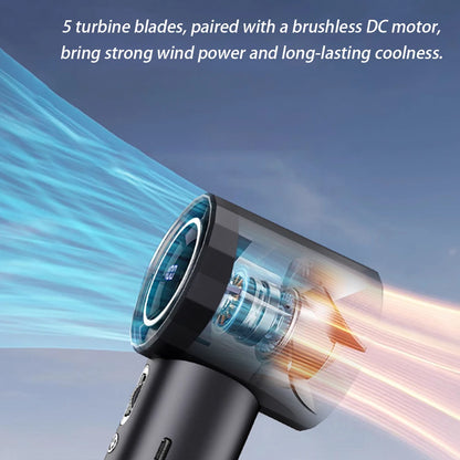 Ultralight Cooling Fan – Adjustable 100 Speeds, Low Noise, LED Display