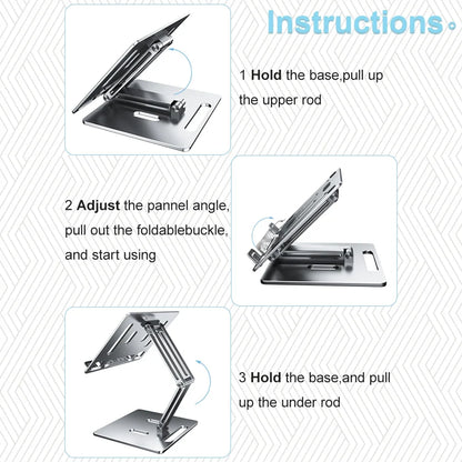 Adjustable Aluminium Book Stand – Foldable Reading Holder